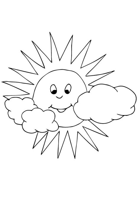 sun clouds coloring page lessons worksheets  activities