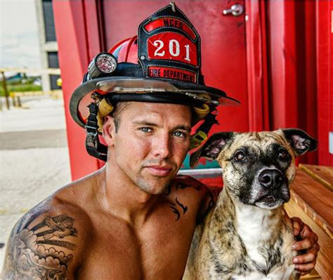 the sexy and sweet firefighters with puppies calendar