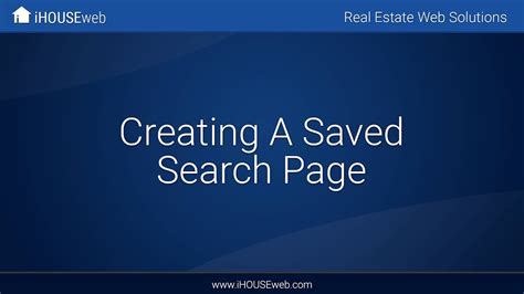 creating  saved search page youtube