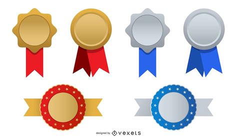 ribbon badge set vector