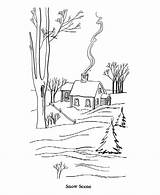 Coloring Pages Winter House Scene Printable Scenes Tree Snow Sheets Color Colouring Farm Kids Activity Fun Popular Comments Coloringhome Dot sketch template