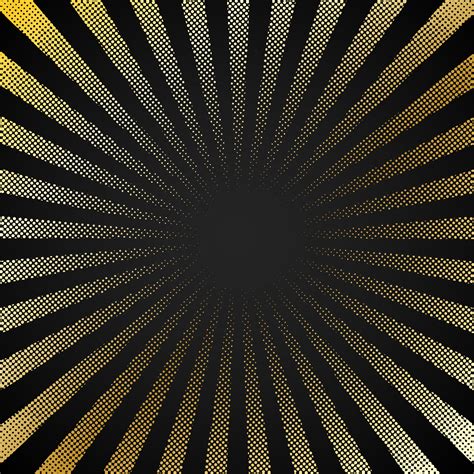 abstract retro shiny starburst black background with gold dots pattern