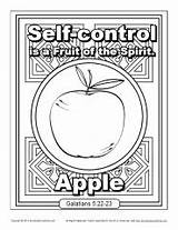 Coloring Control Self Spirit Fruit Pdf Activity Bible Kids Description sketch template