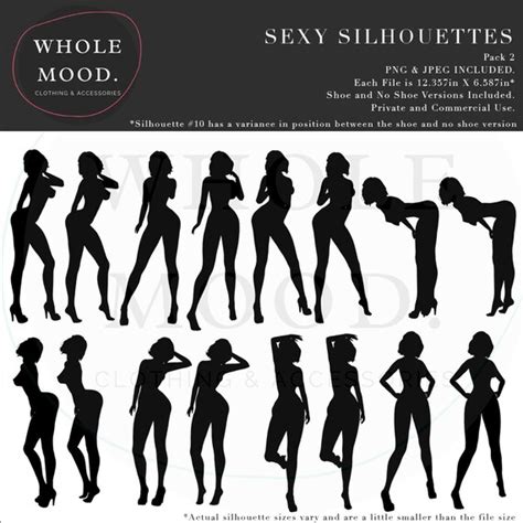 Sexy Silhouettes Pack 2 Clipart Digital Download Etsy