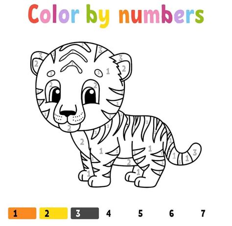 tiger color  number coloringbynumbercom