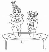 Trampoline Jumping Clipart Kids Two Funny Drawing Stock Illustration Vector Royalty Cliparts Clipground Depositphotos Vectors Illustrations sketch template