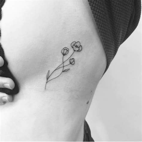 Minimalist Rib Flower Tattoo Rib Flower Tattoo Rib Tattoo Tattoos My