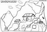Mountain Coloring Pages Print Mountain1 sketch template