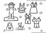 Coloring Pages Clothes Summer Dress Kids Cut Paper Dolls Colouring Clipart Cliparts Doll There Mazes Dot Thursday Therapy Ubranka Cloth sketch template