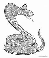 Snake Coloring Pages Printable Kids Print Fangs Popular sketch template