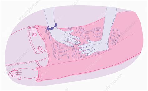 Close Up Of Hands Massaging Back Illustration Stock Image C041