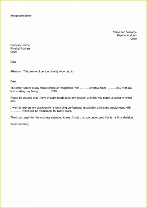 resignation letter template   fillable  easy   employee
