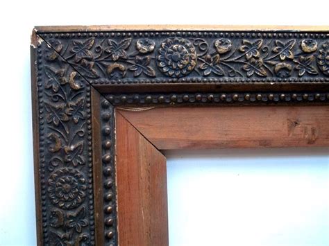 Antique Ornate Carved Look Wooden Picture Frame No Glass
