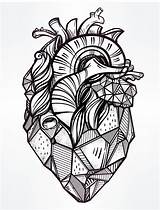 Coloring Pages Heart Printable Adult Valentines Tattoo Drawing Lungs Cry Later Now Human Line Cool Drawings Adults Sketch Laugh Geometric sketch template