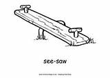 Seesaw Colouring Saw Playground Printable sketch template