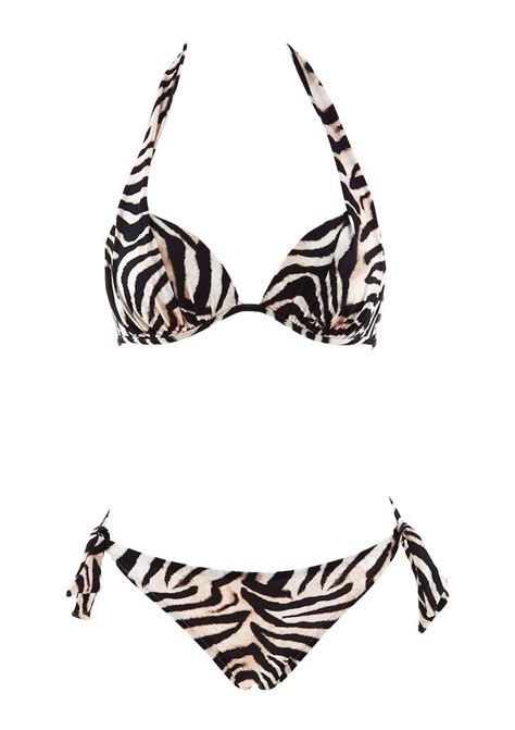 Elizabeth Hurley Beach Tiger Print Push Up Halter Bikini At Dolci