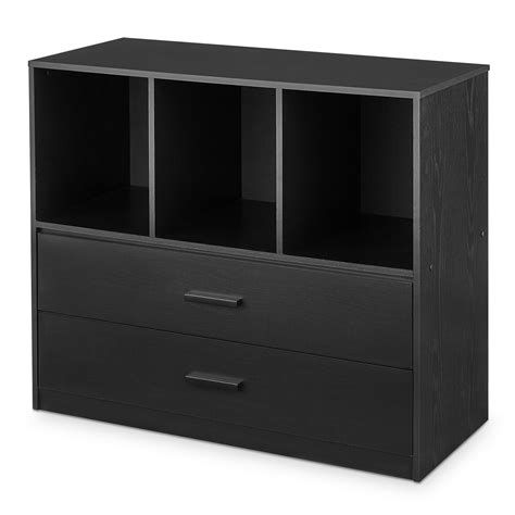 mainstays  drawer dresser   open cube storage black walmartcom