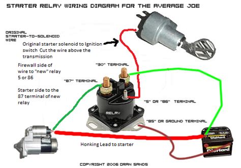 wire  relay   starter motor