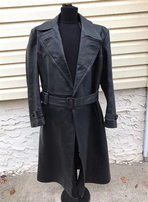 Ww2 German Leather Trench Coat Dress Gestapo Uniform Officer Elite