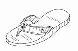 Flip Flop Sandals Flops Printablee sketch template