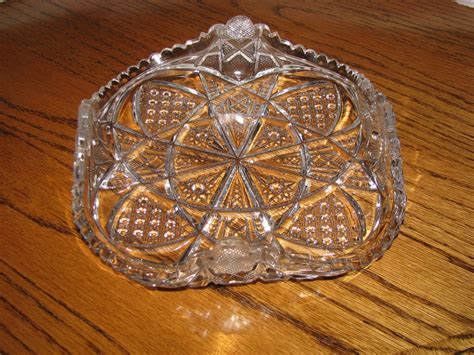 vintage antique glass square dish plate antique crystal haute juice