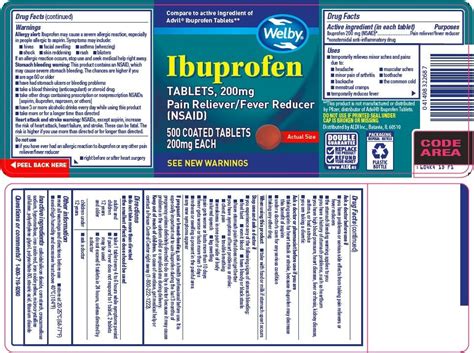 welby health ibuprofen tablet film coated aldi