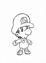 Luigi Baby Coloring Pages Mario Drawing Getdrawings Popular Coloringhome sketch template