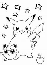 Pokemon Coloring Printable Pikachu Pages Smiling Choose Board Kids sketch template