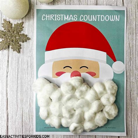 printable santa beard countdown  christmas calendar christmas