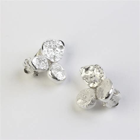 triple silver clip  earrings contemporary earrings  frances levis