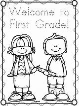 Coloring Kindergarten First Grade Welcome School Pages 1st Worksheets Back Preschool Activities Color Teacher Freebies Certificates Sheets Week Beginning Para sketch template