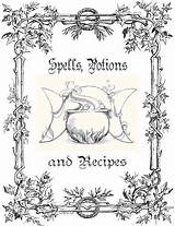 Book Pages Shadows Spells Coloring Printable Witch Spell Print Divider Wiccan Save Wicca Witchcraft Colouring Adult Magic Books Bos Section sketch template