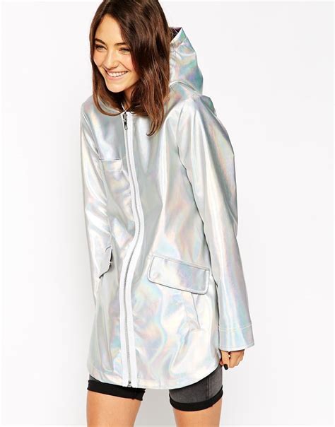 asos metallic rain mac  asoscom stylish raincoats raincoat cool outfits