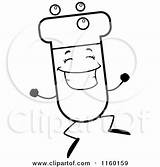 Test Tube Jumping Character Happy Coloring Clipart Cartoon Cory Thoman Outlined Vector 2021 sketch template