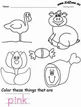 Pink Color Worksheet Preschool Worksheets Colors Activities Kindergarten Coloring Pages Kids Purple Kidzone Drawing Ws Learning Printable Toddlers Activity Toddler sketch template