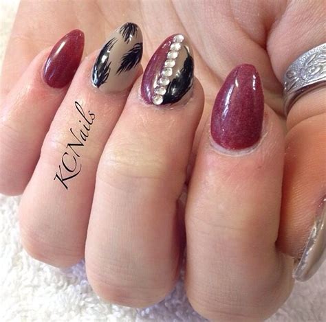 red and taupe tan solid acrylic nails almond shape