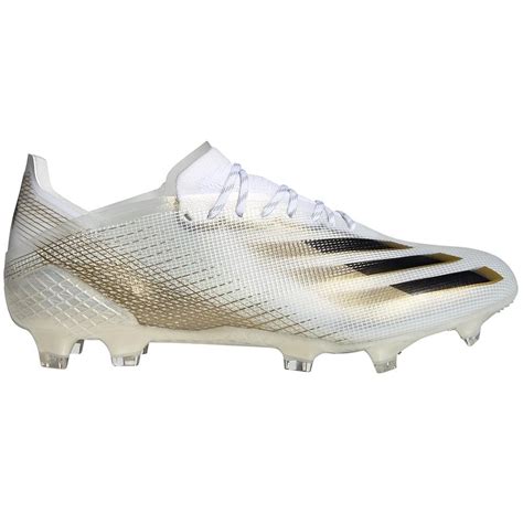 adidas  ghosted gras voetbalschoenen fg wit zwart goud voetbalclub