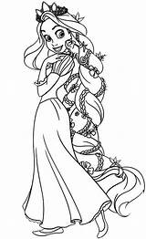 Rapunzel Coloring Pages Hair Tangled Princess Disney Color Print Printable Colouring Amazing Sheets Kids Frozen Para Beautiful Size Birthday Colorir sketch template