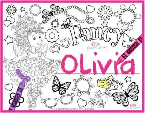 fancy nancy coloring page  personalize    fancy