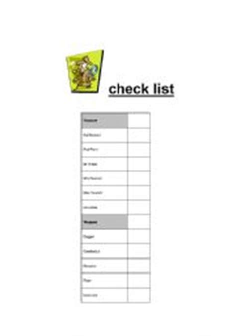 english worksheets clue game checklist  printables items