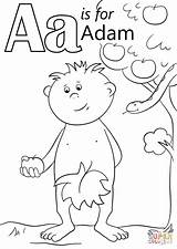 Adam Coloring Pages Letter Template sketch template