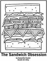 Story Sandwich Books Coloring Doodle Classroomdoodles Time Printables sketch template