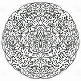 Mandala Coloring Mandalas Pages Outline Book Patterns Istockphoto Painting Doodle sketch template