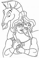 Herkules Hercules Kolorowanki Meg Dzieci Pegasus Colouring sketch template