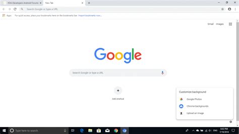 google chromes  tab page     customize shortcuts