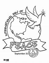 Peace International Coloring Pages Activities Drawing Kids Color Worksheets Crafts Children Education Grade School Word Projects Printable First Template Sept sketch template