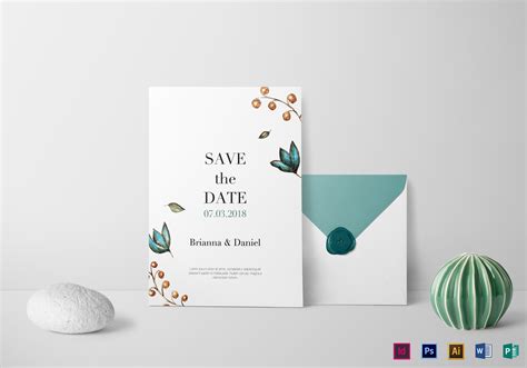 simple wedding invitation design template  psd word publisher