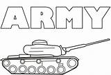 Army Coloring Pages Tanks Kids Color Tank Print Machinery Book sketch template