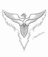 Phoenix Coloring Pages Bird Drawing Drawings Colouring Printable Line Tattoo Sketch Color Lineart Logo Fenix Phenix Adult Easy Print Fire sketch template