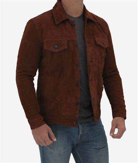dark brown suede jacket mens genuine leather  australia